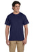 Jerzees 29P Mens Dri-Power Moisture Wicking Short Sleeve Crewneck T-Shirt w/ Pocket Navy Blue Front