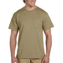 Jerzees Mens Dri-Power Moisture Wicking Short Sleeve Crewneck T-Shirt w/ Pocket - Khaki