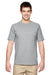 Jerzees 29P Mens Dri-Power Moisture Wicking Short Sleeve Crewneck T-Shirt w/ Pocket Heather Grey Front