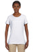 Jerzees 29WR Womens Dri-Power Moisture Wicking Short Sleeve Crewneck T-Shirt White Front