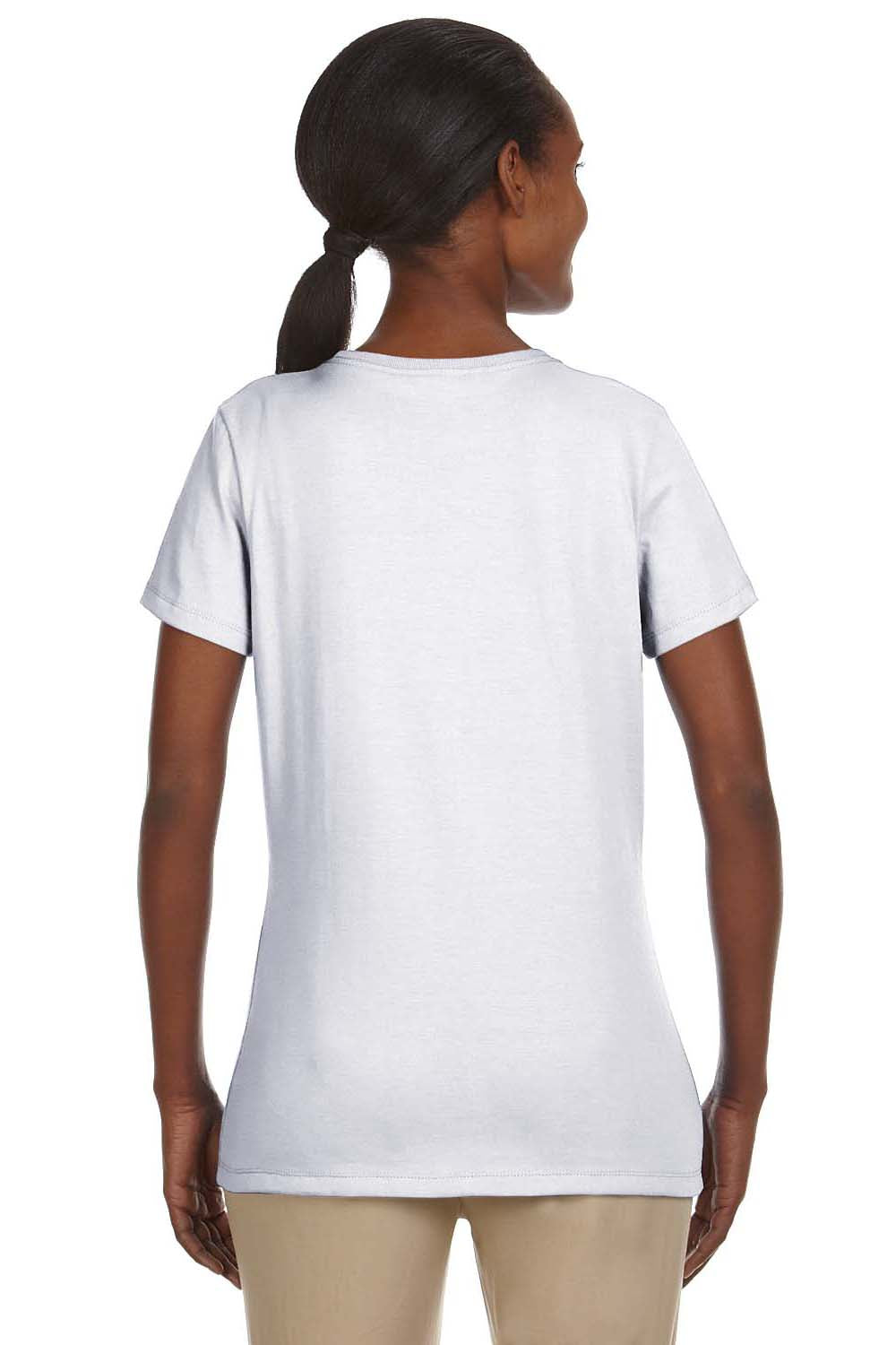 Jerzees 29WR Womens Dri-Power Moisture Wicking Short Sleeve Crewneck T-Shirt White Back