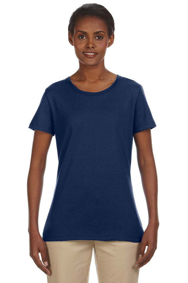 Jerzees 29WR Womens Dri-Power Moisture Wicking Short Sleeve Crewneck T-Shirt Navy Blue Front