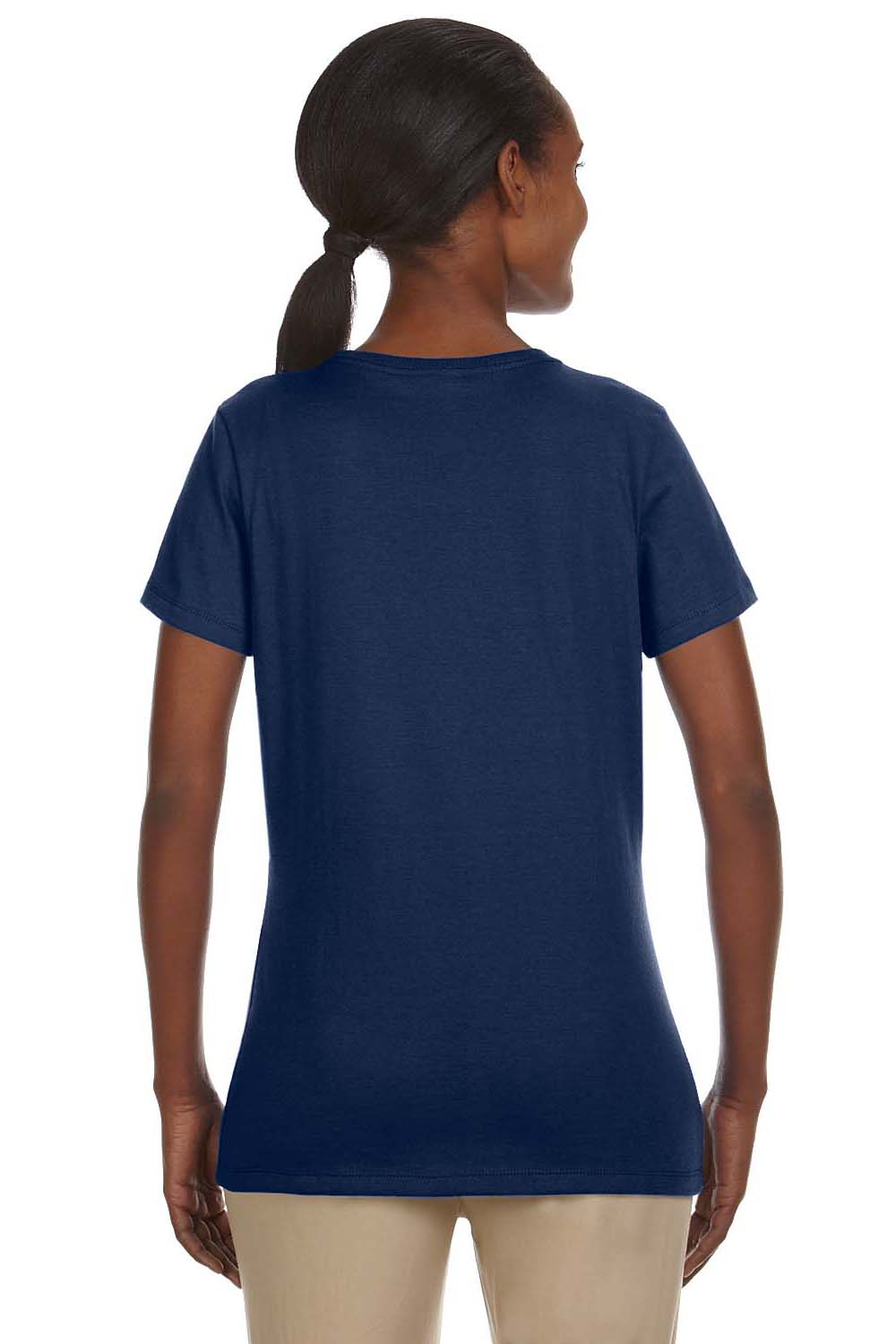 Jerzees 29WR Womens Dri-Power Moisture Wicking Short Sleeve Crewneck T-Shirt Navy Blue Back