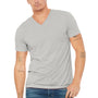 Bella + Canvas Mens Jersey Short Sleeve V-Neck T-Shirt - Silver Grey - Closeout