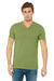Bella + Canvas 3005 Mens Jersey Short Sleeve V-Neck T-Shirt Heather Green Front