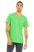 Bella + Canvas 3005 Mens Jersey Short Sleeve V-Neck T-Shirt Neon Green Front
