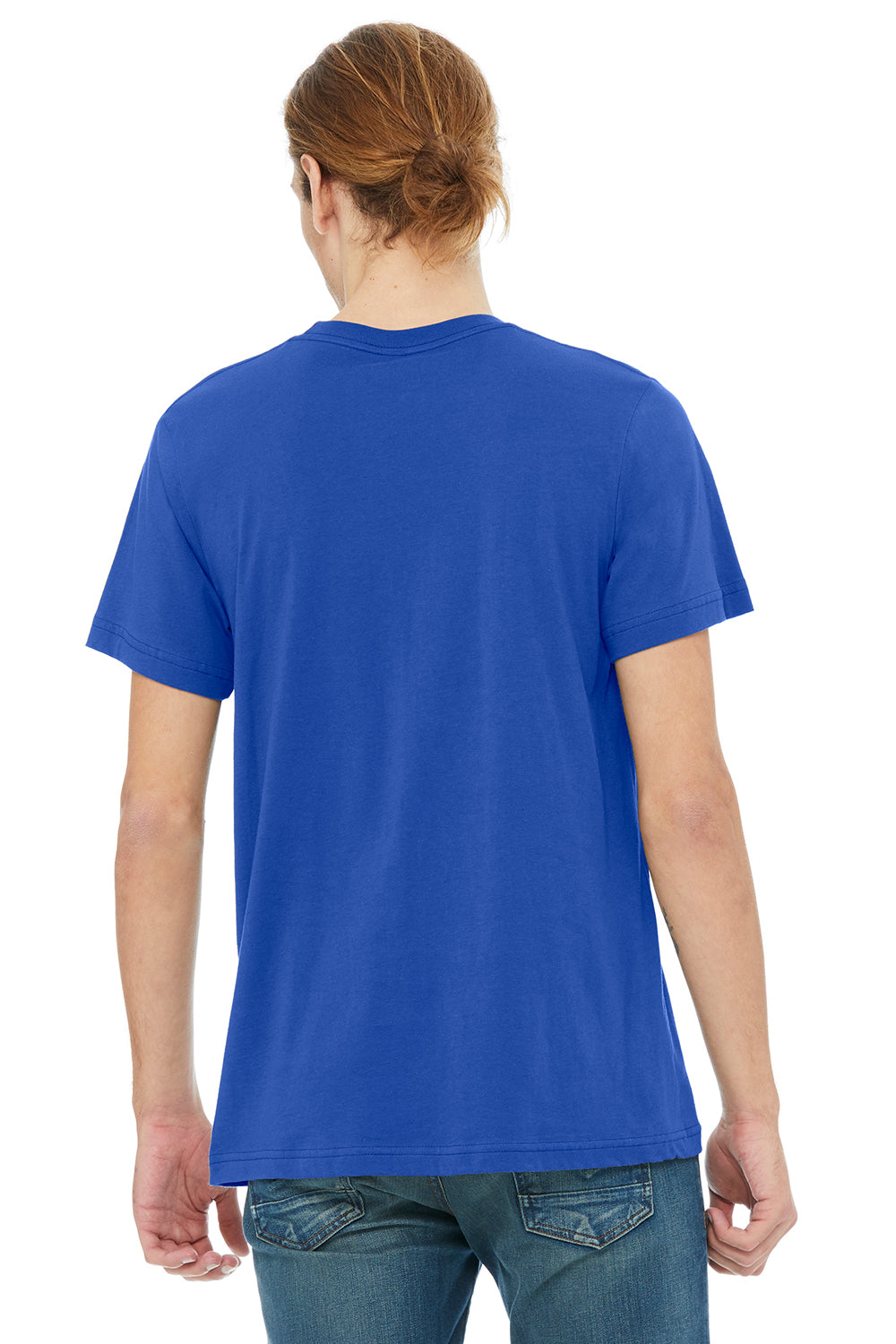 Bella + Canvas 3021 Mens Jersey Short Sleeve Crewneck T-Shirt w/ Pocket Royal Blue Back