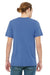 Bella + Canvas 3021 Mens Jersey Short Sleeve Crewneck T-Shirt w/ Pocket Heather Royal Blue/Navy Blue Back