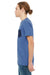 Bella + Canvas 3021 Mens Jersey Short Sleeve Crewneck T-Shirt w/ Pocket Heather Royal Blue/Navy Blue Side