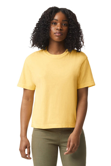 Comfort Colors 3023CL Womens Short Sleeve Crewneck T-Shirt Butter Yellow Front