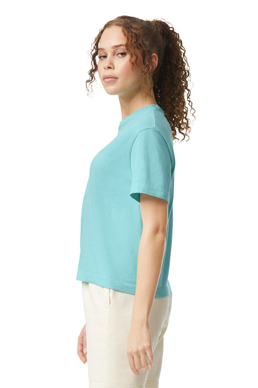 Comfort Colors 3023CL Womens Short Sleeve Crewneck T-Shirt Chalky Mint Green Side
