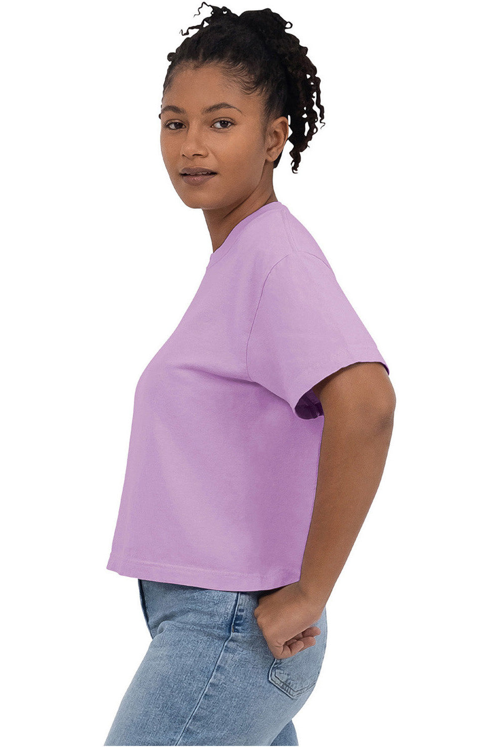 Comfort Colors 3023CL Womens Short Sleeve Crewneck T-Shirt Orchid Purple Side