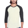 Threadfast Apparel Mens 3/4 Sleeve Crewneck T-Shirt - Cream/Black
