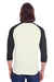 Threadfast Apparel 302G Mens 3/4 Sleeve Crewneck T-Shirt Cream/Black Back