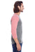 Threadfast Apparel 302G Mens 3/4 Sleeve Crewneck T-Shirt Grey/Red Side