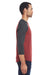 Threadfast Apparel 302G Mens 3/4 Sleeve Crewneck T-Shirt Cardinal Red/Black Side