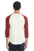 Threadfast Apparel 302G Mens 3/4 Sleeve Crewneck T-Shirt Cream/Cardinal Red Back