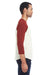 Threadfast Apparel 302G Mens 3/4 Sleeve Crewneck T-Shirt Cream/Cardinal Red Side