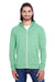 Threadfast Apparel 302Z Mens Full Zip Hooded Sweatshirt Hoodie Green Front