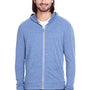 Threadfast Apparel Mens Full Zip Hooded Sweatshirt Hoodie - Navy Blue