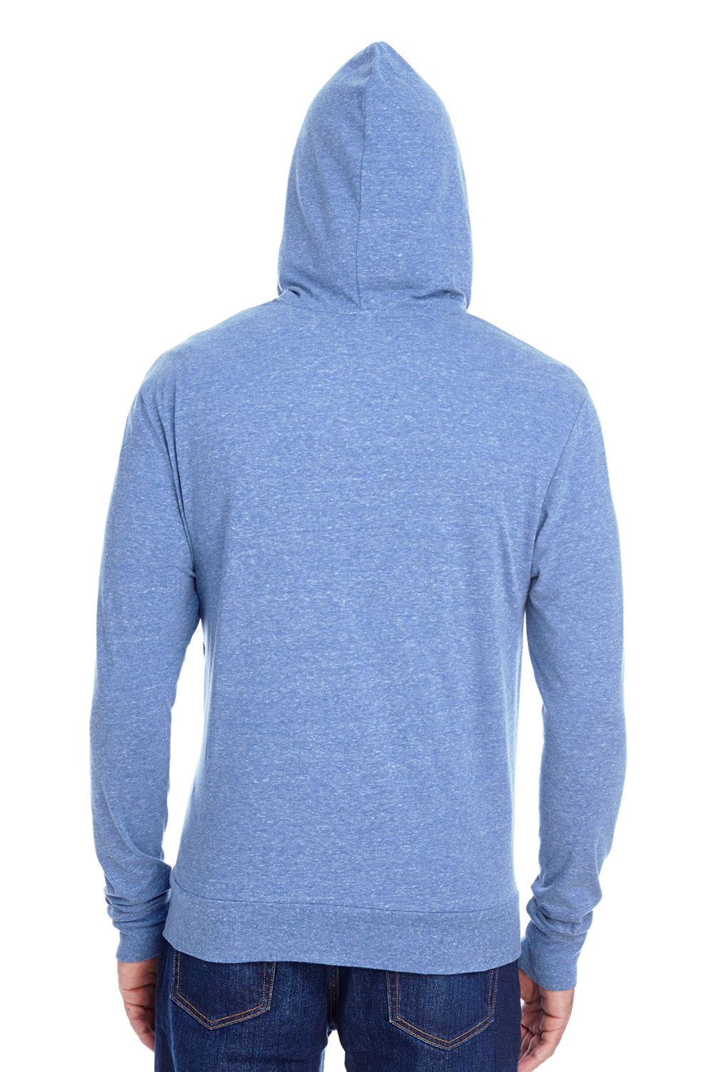 Threadfast Apparel 302Z Mens Full Zip Hooded Sweatshirt Hoodie Navy Blue Back