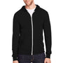 Threadfast Apparel Mens Full Zip Hooded Sweatshirt Hoodie - Solid Black