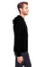 Threadfast Apparel 302Z Mens Full Zip Hooded Sweatshirt Hoodie Solid Black SIde