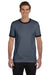 Bella + Canvas 3055C Mens Jersey Ringer Short Sleeve Crewneck T-Shirt Heather Deep Grey/Black Front