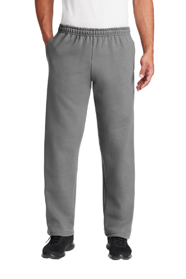 Gildan 12300 DryBlend Open Bottom Sweatpants w/ Pocket Charcoal Grey Front