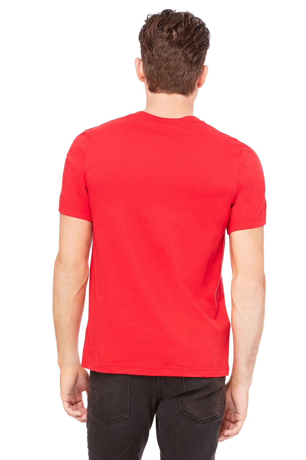 Bella + Canvas 3091 Mens Short Sleeve Crewneck T-Shirt Red Back