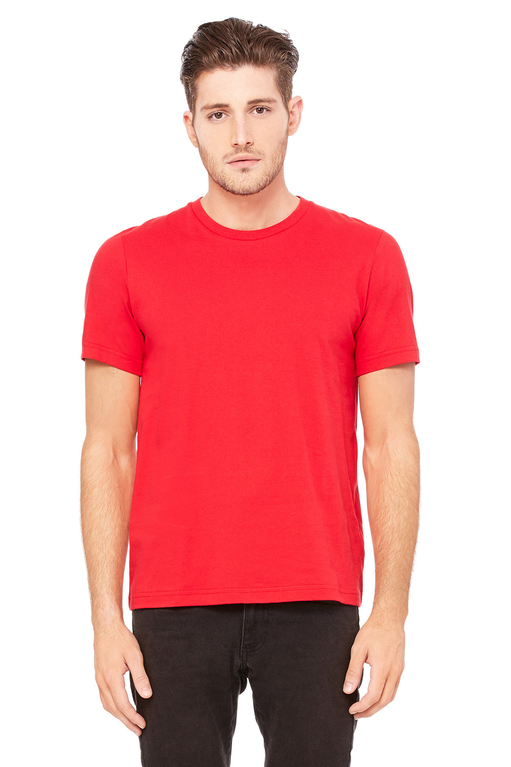 Bella + Canvas 3091 Mens Short Sleeve Crewneck T-Shirt Red Front