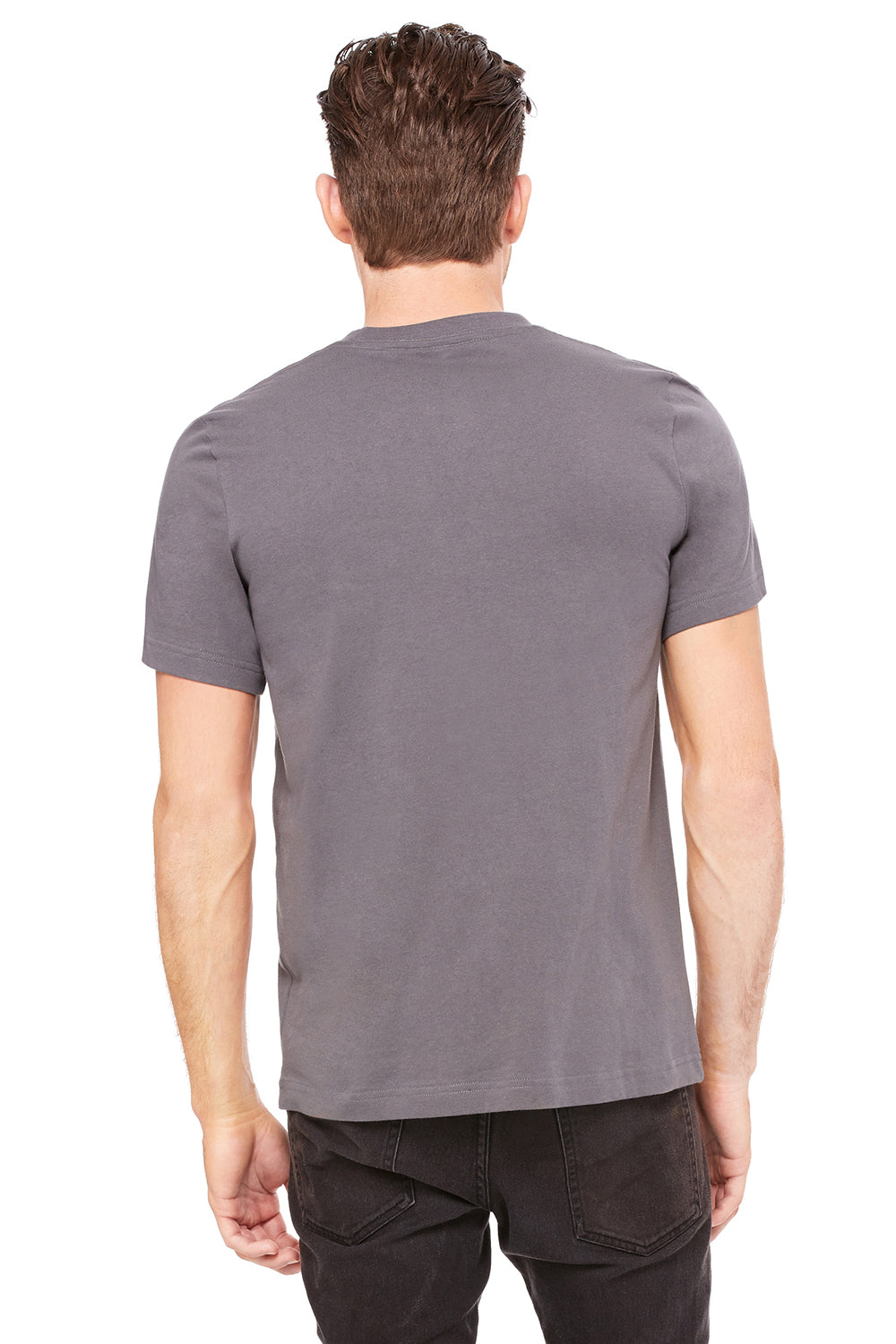 Bella + Canvas 3091 Mens Short Sleeve Crewneck T-Shirt Asphalt Grey Back