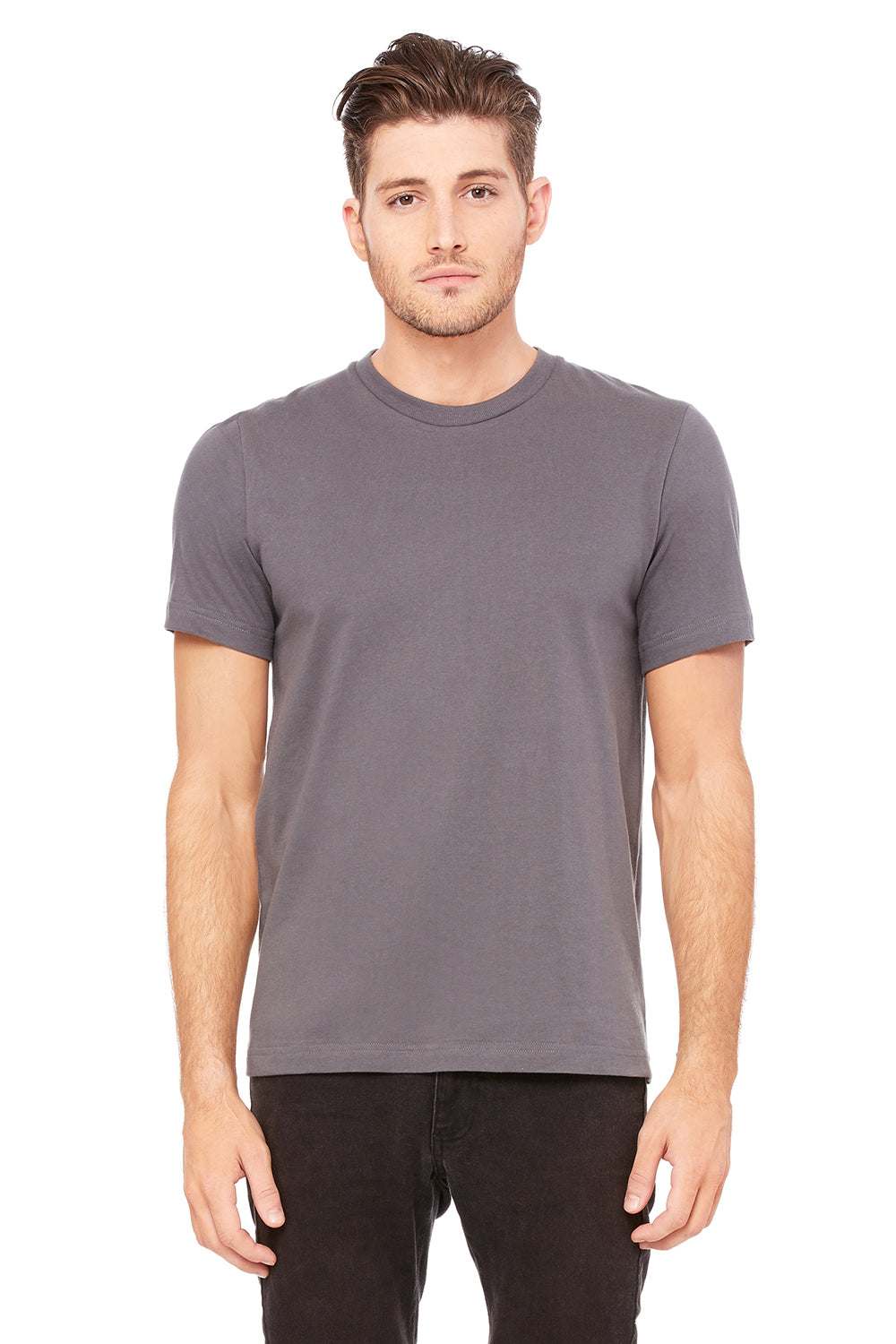 Bella + Canvas 3091 Mens Short Sleeve Crewneck T-Shirt Asphalt Grey Front
