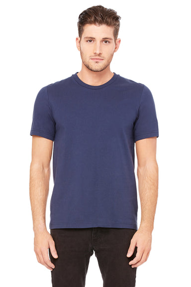 Bella + Canvas 3091 Mens Short Sleeve Crewneck T-Shirt Navy Blue Front