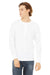 Bella + Canvas 3150 Mens Jersey Long Sleeve Henley T-Shirt White Front