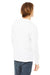 Bella + Canvas 3150 Mens Jersey Long Sleeve Henley T-Shirt White Back