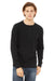 Bella + Canvas 3150 Mens Jersey Long Sleeve Henley T-Shirt Black Front