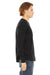 Bella + Canvas 3150 Mens Jersey Long Sleeve Henley T-Shirt Black Side