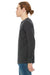 Bella + Canvas 3150 Mens Jersey Long Sleeve Henley T-Shirt Heather Dark Grey Side