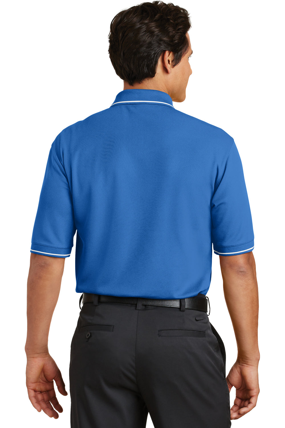 Nike 319966 Mens Classic Dri-Fit Moisture Wicking Short Sleeve Polo Shirt Pacific Blue Back