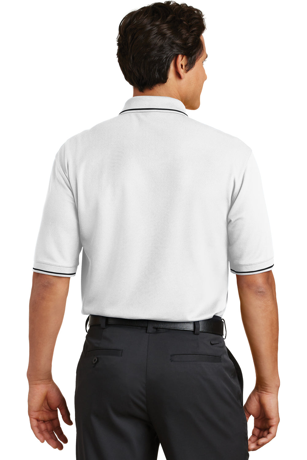 Nike 319966 Mens Classic Dri-Fit Moisture Wicking Short Sleeve Polo Shirt White Back