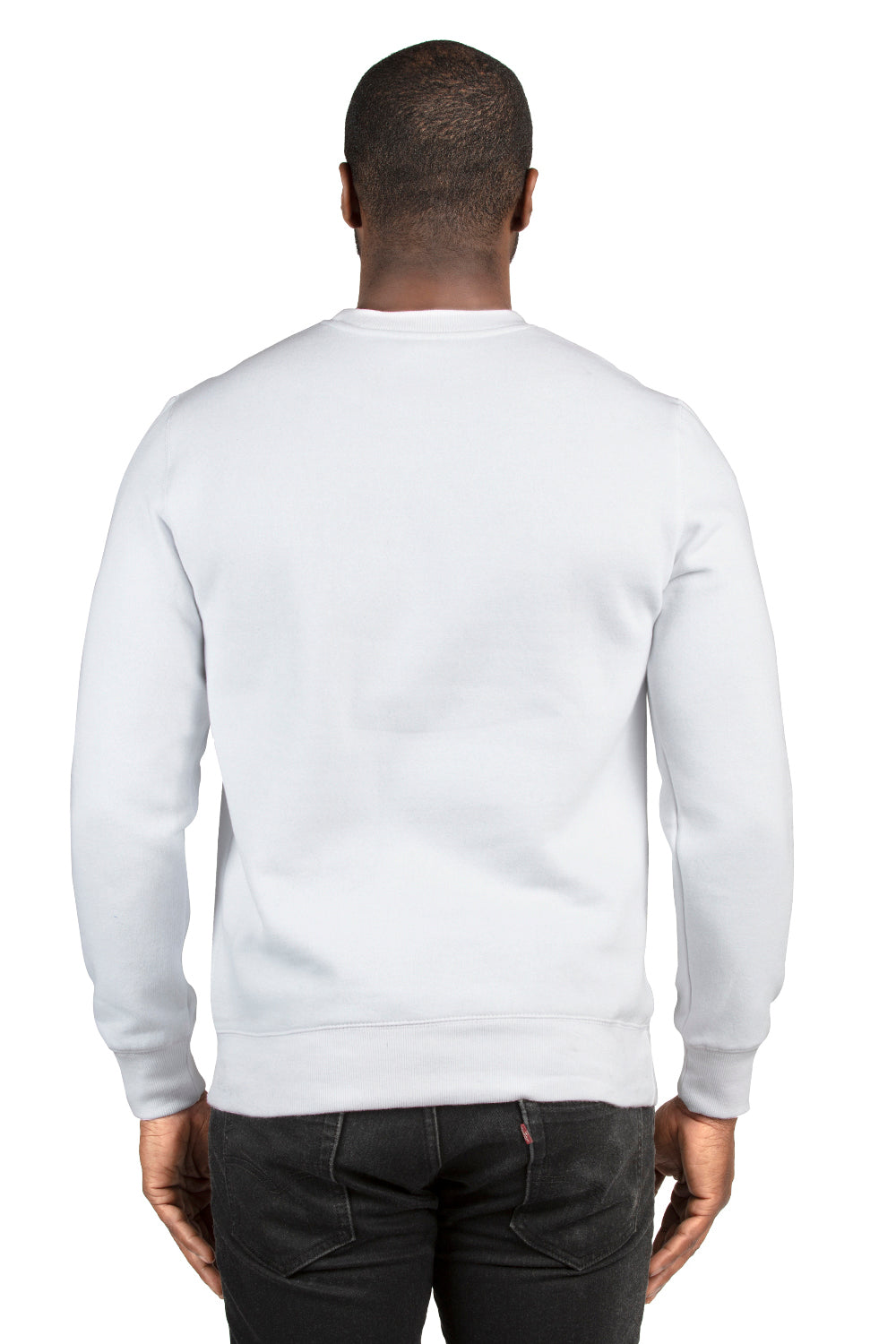 Threadfast Apparel 320C Mens Ultimate Fleece Crewneck Sweatshirt White Back