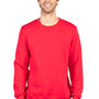Threadfast Apparel Mens Ultimate Fleece Crewneck Sweatshirt - Red