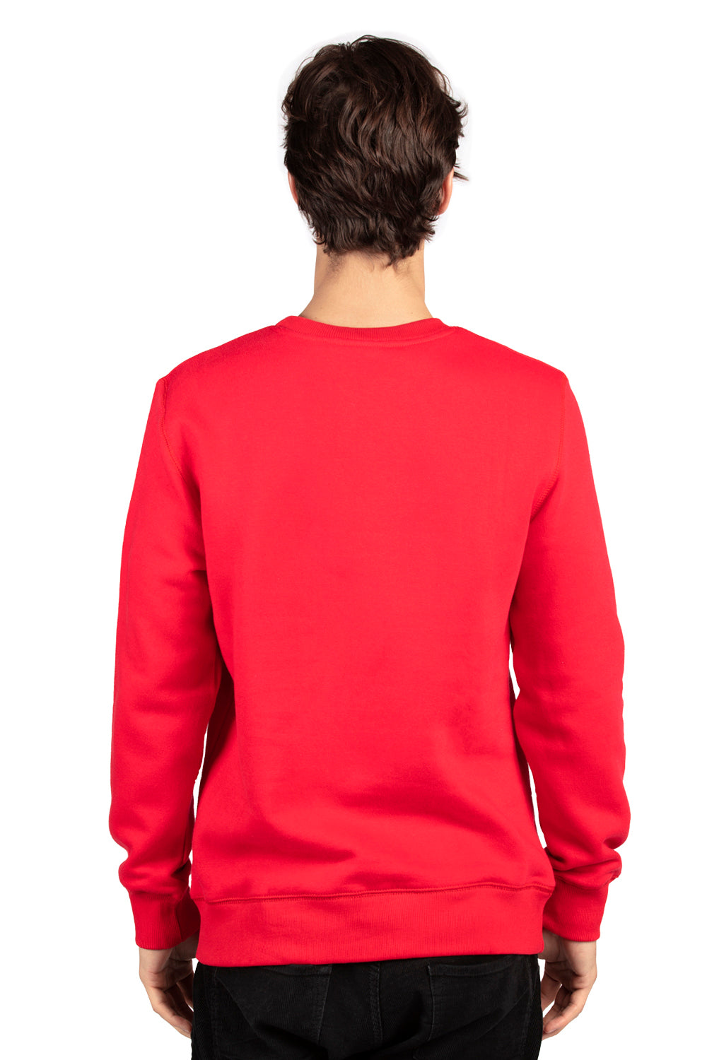Threadfast Apparel 320C Mens Ultimate Fleece Crewneck Sweatshirt Red Back