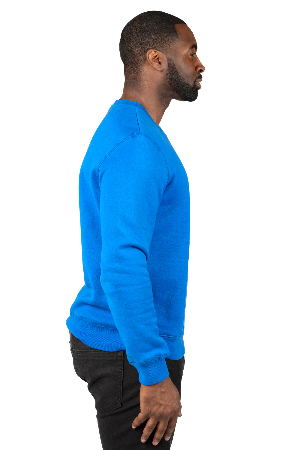 Threadfast Apparel 320C Mens Ultimate Fleece Crewneck Sweatshirt Royal Blue Side