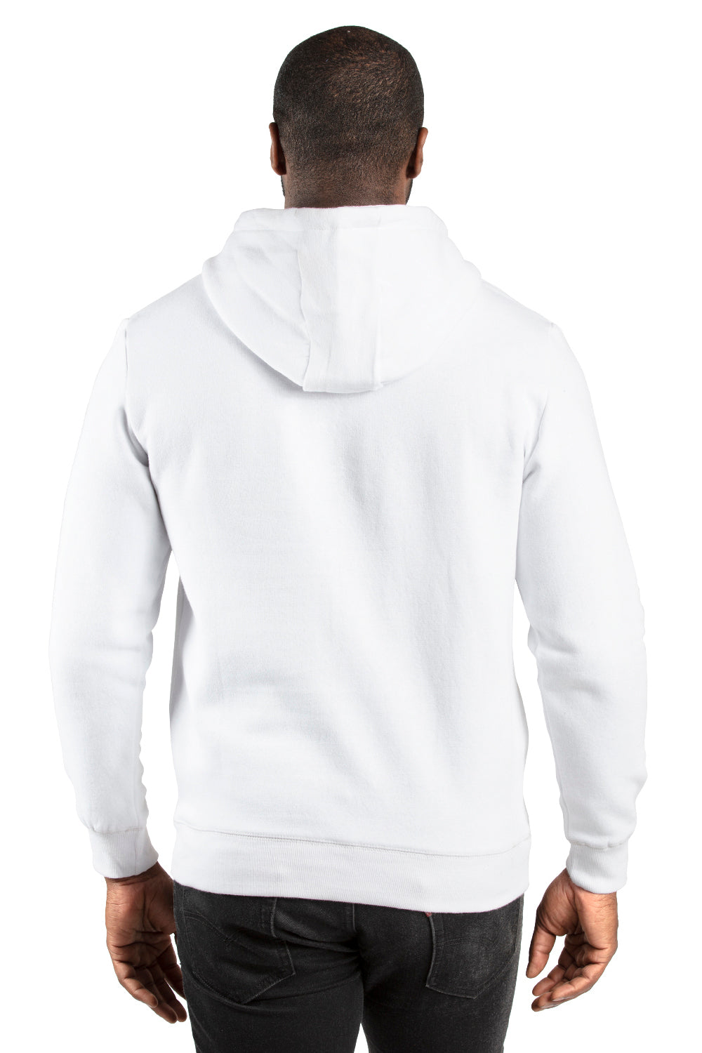 Threadfast Apparel 320H Mens Ultimate Fleece Hooded Sweatshirt Hoodie White Back