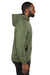 Threadfast Apparel 320H Mens Ultimate Fleece Hooded Sweatshirt Hoodie Army Green Side