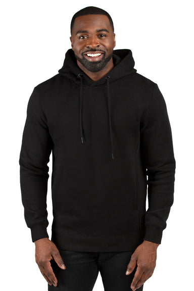 Threadfast Apparel 320H Mens Ultimate Fleece Hooded Sweatshirt Hoodie Black Front