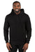 Threadfast Apparel 320H Mens Ultimate Fleece Hooded Sweatshirt Hoodie Black Front