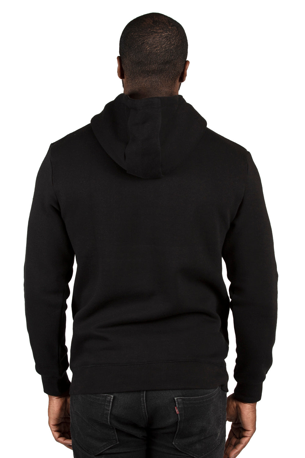 Threadfast Apparel 320H Mens Ultimate Fleece Hooded Sweatshirt Hoodie Black Back
